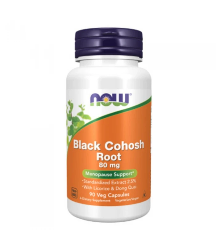 NOW Black Cohosh Root 80мг,90капс - Черен кохош за менопауза и ПМС