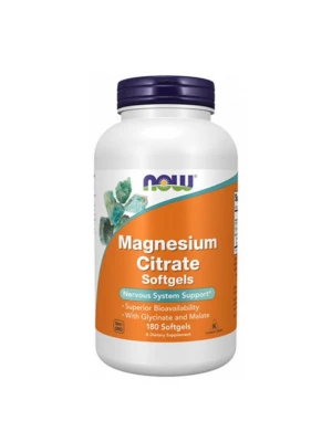 NOW Magnesium Citrate , 400мг, 180 Softgels