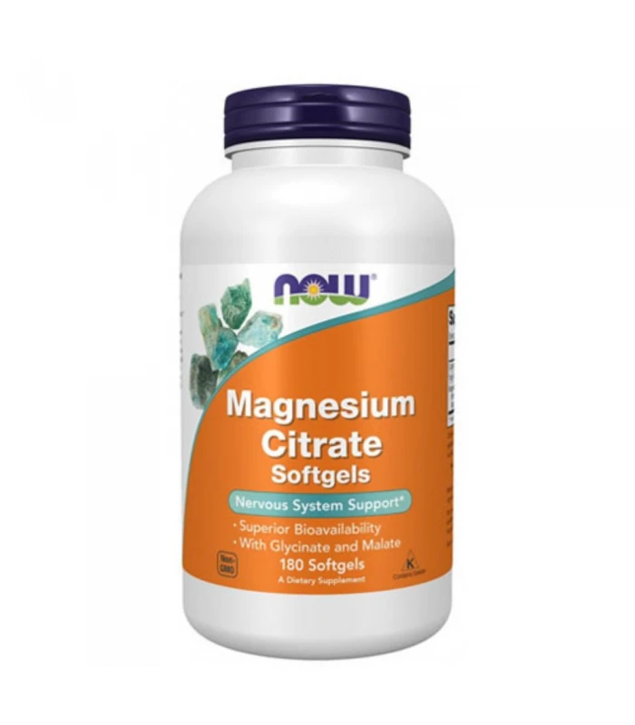 NOW Magnesium Citrate , 400мг, 180 Softgels