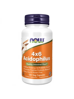 NOW Acidophilus 4x6, 120 капс - пробиотик