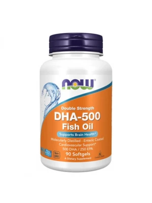 NOW DHA 500мг 90 Softgels - Омега 3 Рибено масло