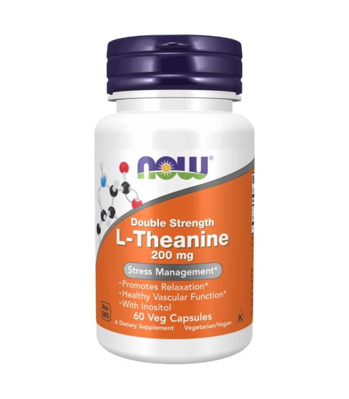 NOW Foods L-Theanine 200 mg / Double Strength 60 капсули