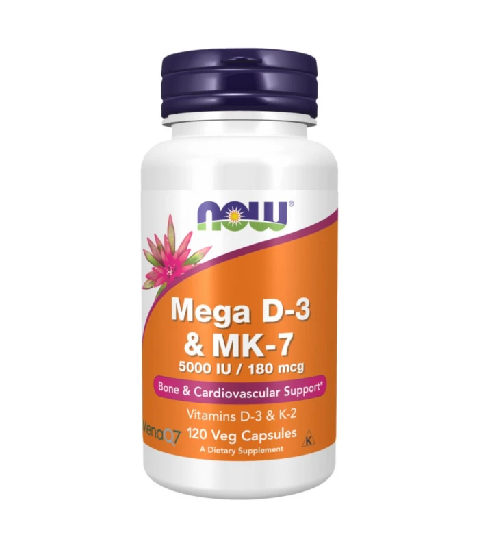 NOW  Mega Vitamin D-3 5000 IU + MK-7 K-2 180 mcg