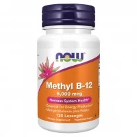 NOW Methyl B-12 5000 mcg - Folic Acid Quatrefolic® 120 таблетки