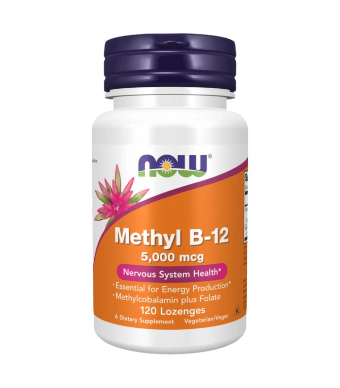 NOW Methyl B-12 5000 mcg - Folic Acid Quatrefolic® 120 таблетки