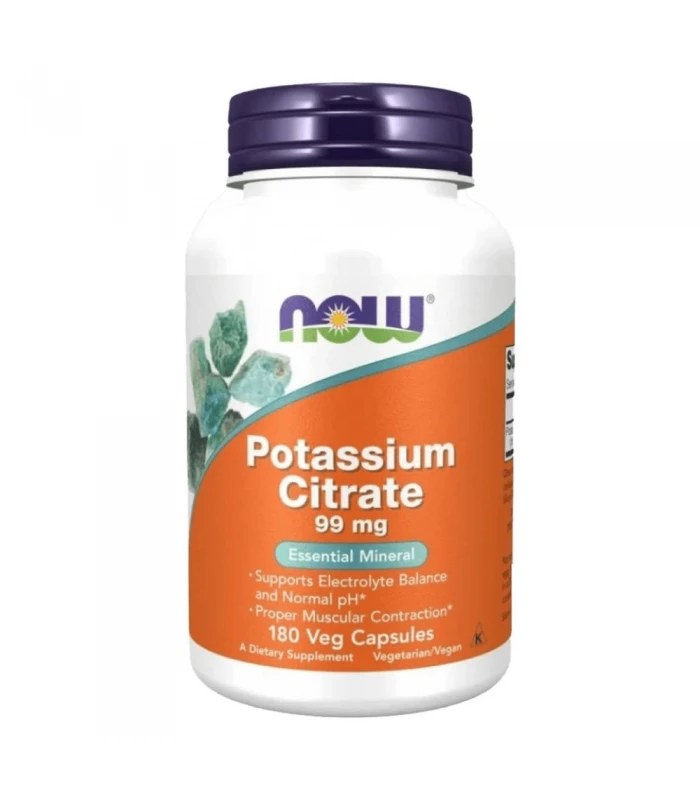 NOW Potassium Citrate, 180капс - Калиев цитрат