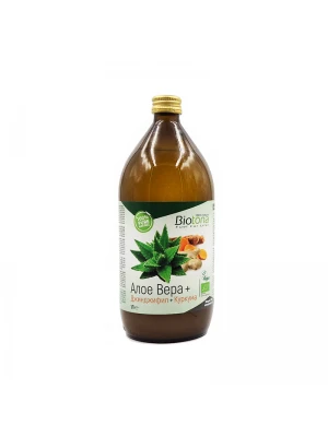 БИО Сок от Алое вера + джинджифил и куркума-1л