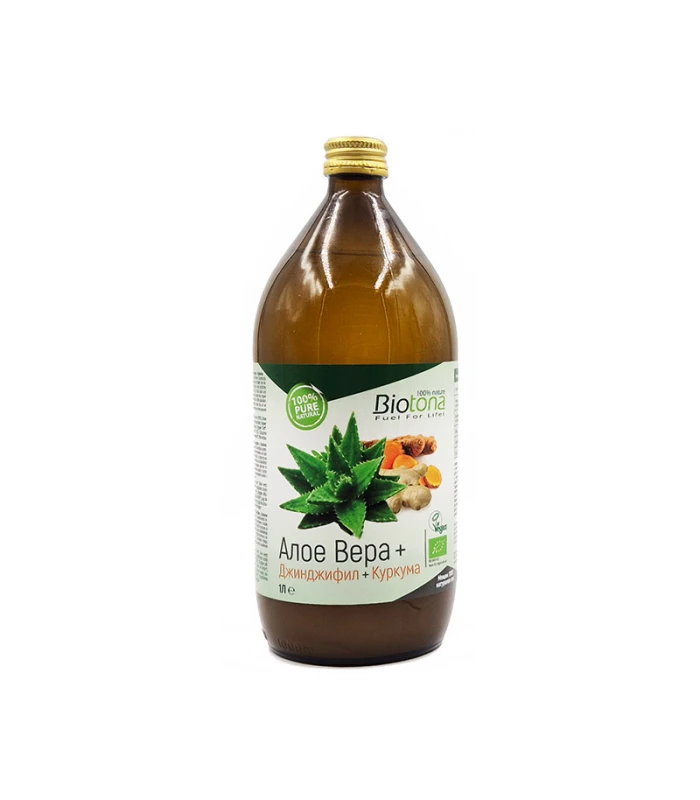 БИО Сок от Алое вера + джинджифил и куркума-1л