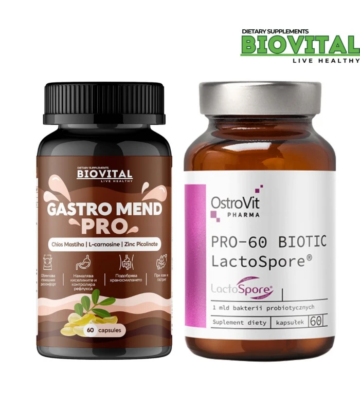 Gastro Mend Pro + PRO-60 BIOTIC LactoSpore - чревни проблеми