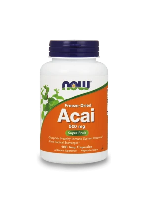 NOW Acai 500 мг 100 капсули - Акай бери