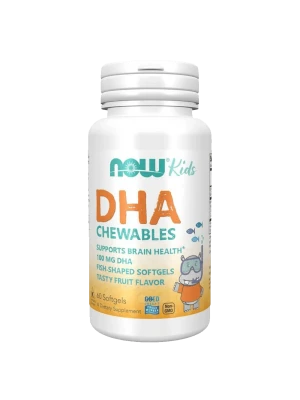NOW Kids Chewable DHA 60 дъвчащи капсули - Омега-3 за деца