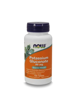NOW Potassium Gluconate 99мг 100табл Калиев глюконат